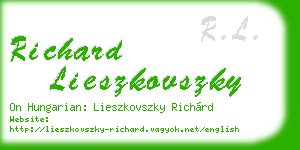 richard lieszkovszky business card